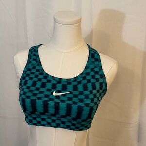 Nike Women's Checkered Teal Sports Bra